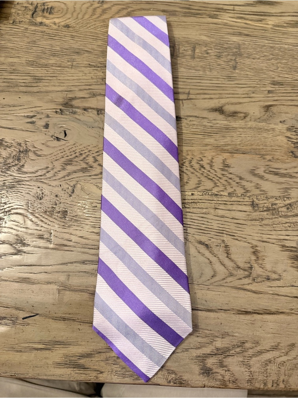 Ventura by Tom James Striped Purple and Light Pink Men's Necktie